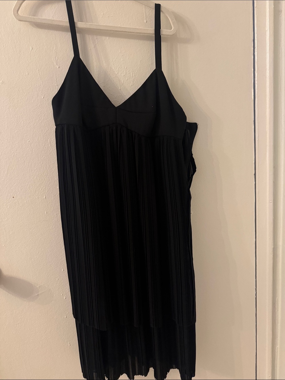 Versus Versace Black Pleated Camisole Dress Top
